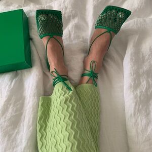 Bottega Veneta Green Stretch Heels